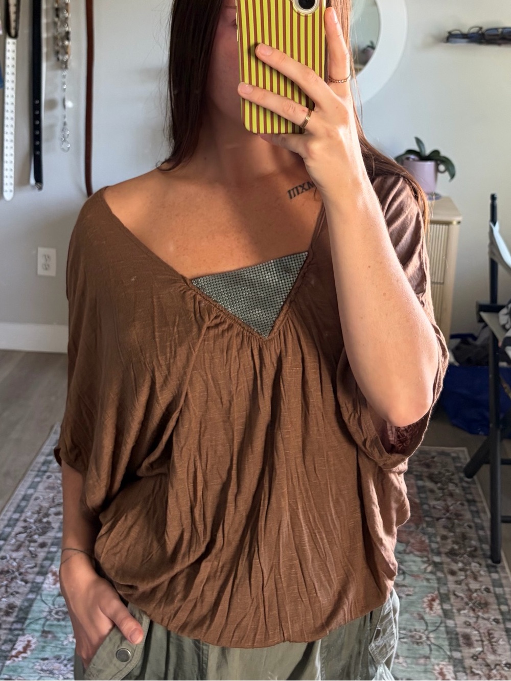 C. Graffitti Y2K Rhinestone Dolman Top M/L